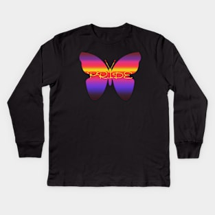 Pride Butterfly (no mercury) Kids Long Sleeve T-Shirt